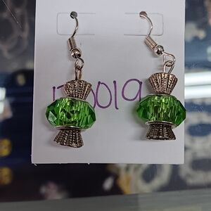 Green Crystal Drop Earrings